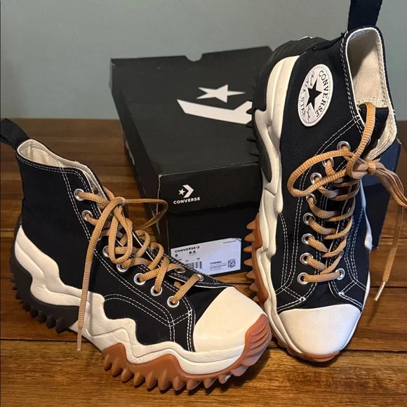 Converse Black and White Athletic Shoes - Picture 1 of 9